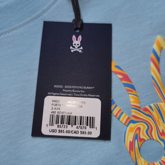 Nwt psycho bunny porter graphic tee size 2-XXS 100% Pima cotton - Picture 5 of 6